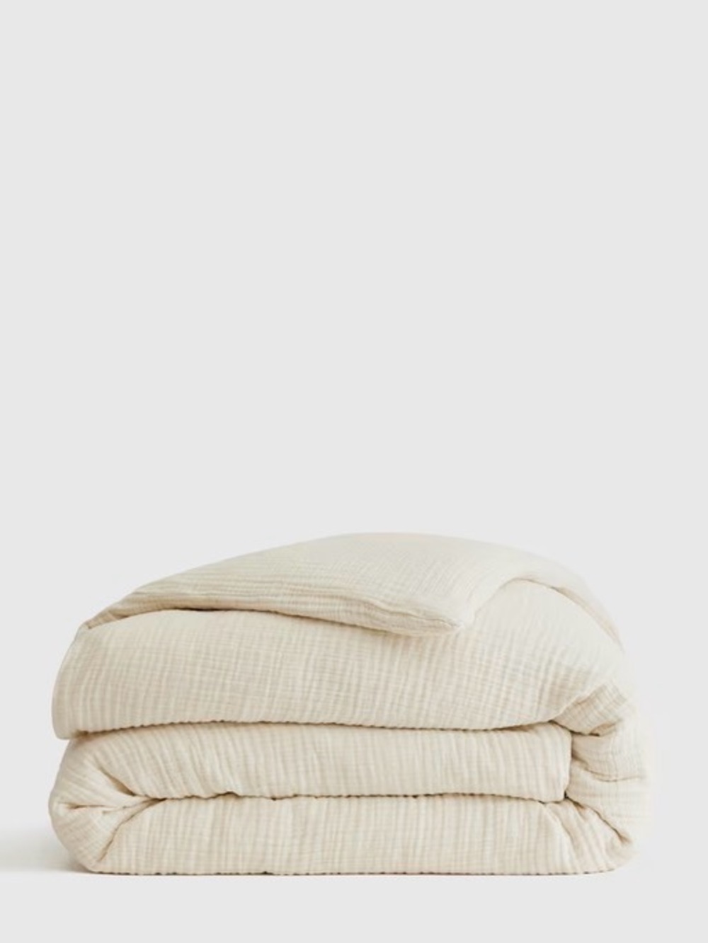 Quince Organic Gauze Cotton Duvet Cover and Sham, Twin Size in Ivory